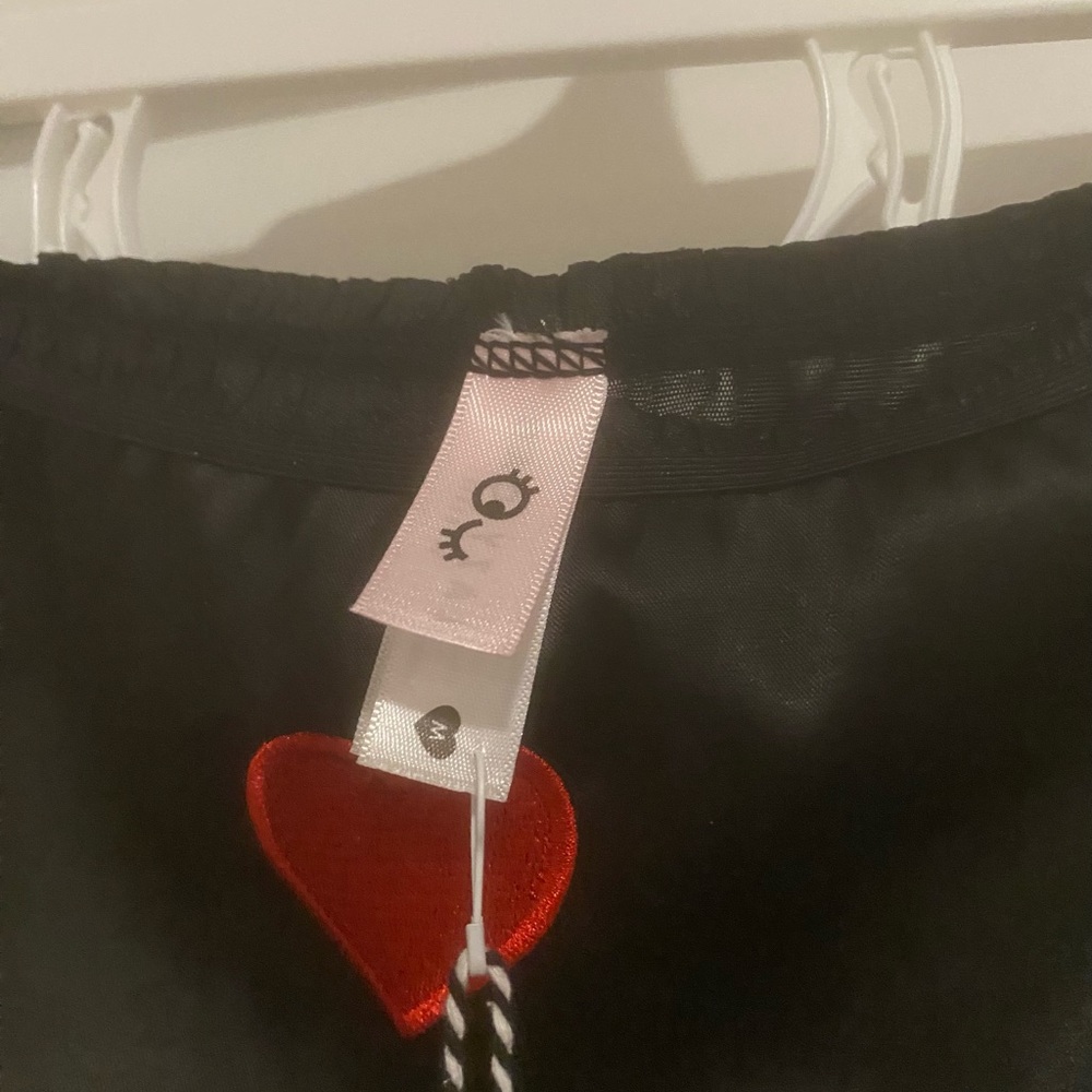 Lazy Oaf What a Handful Panties Heart Hand Rave Bottom Lingerie Black Red Medium
